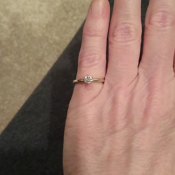 Diamond Engagement ring, 14kt white gold, Natural Diamond, Wedding - Picture 2 of 7